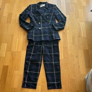 Topshop Plaid Purple/Green/Blue suit set